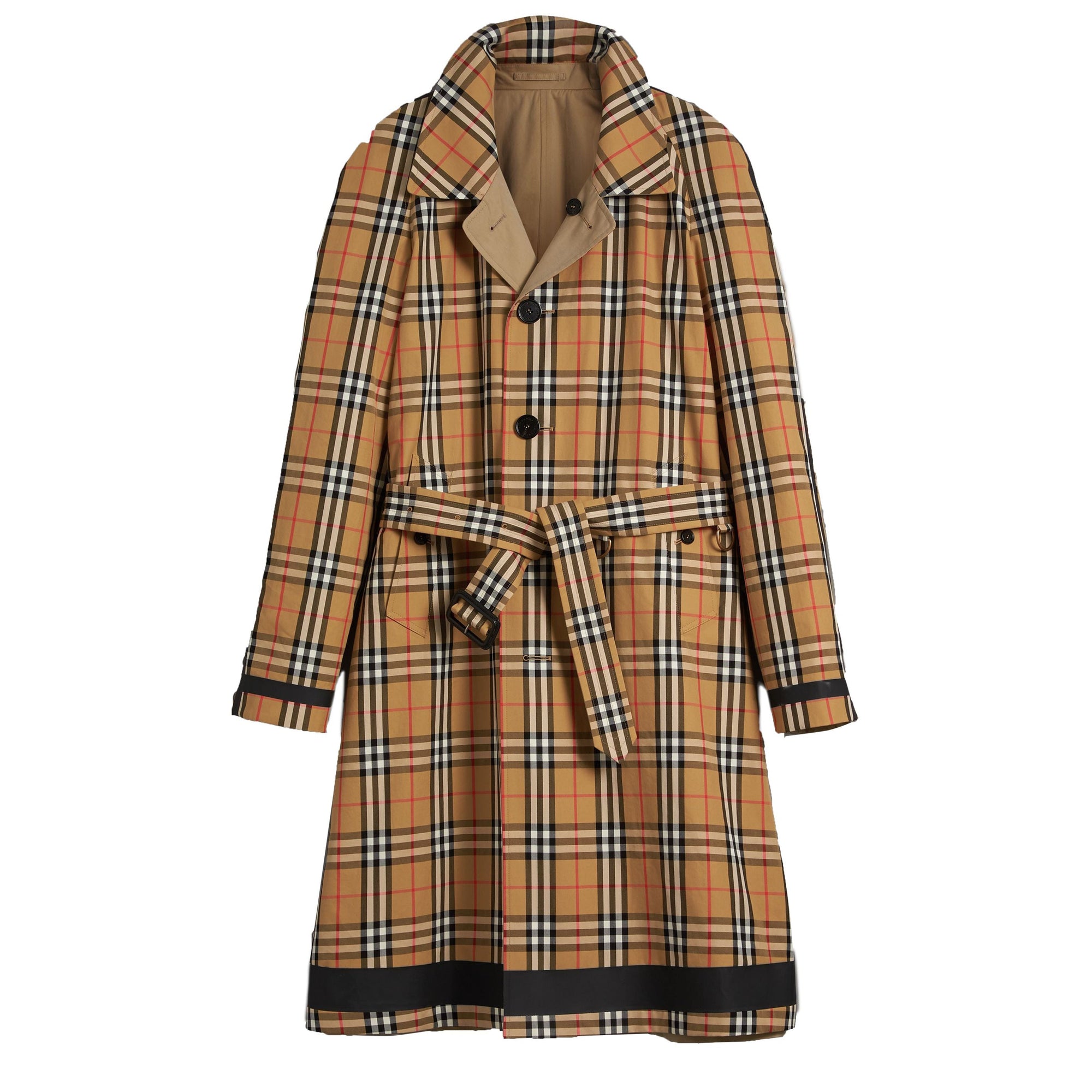 Paletot réversible en gabardine à motif Vintage check - Antique Yellow