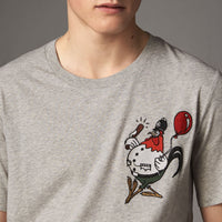 T-shirt en coton avec appliqué dessiné - Pale Grey Melange