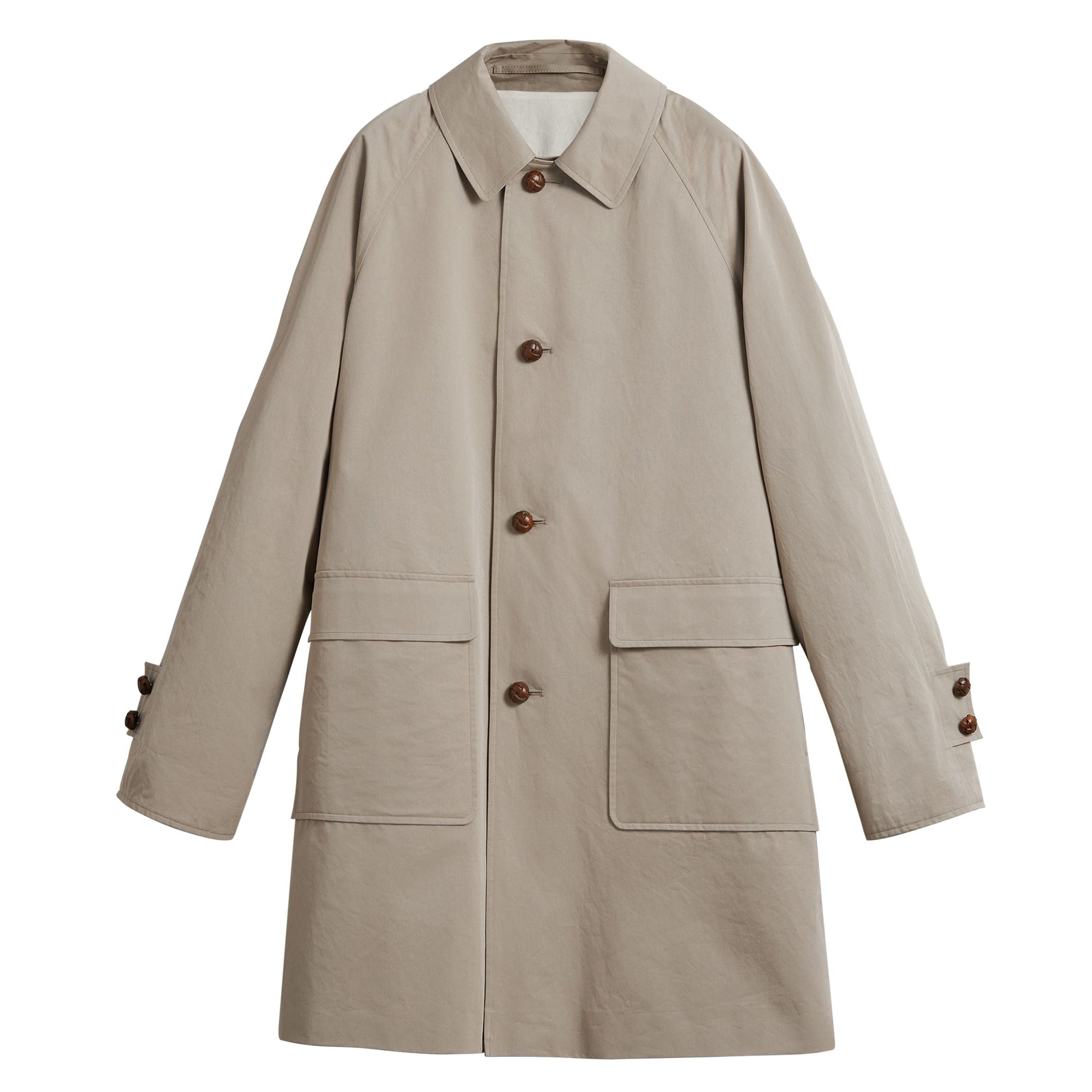 Paletot en gabardine de coton cirée revisité - Khaki