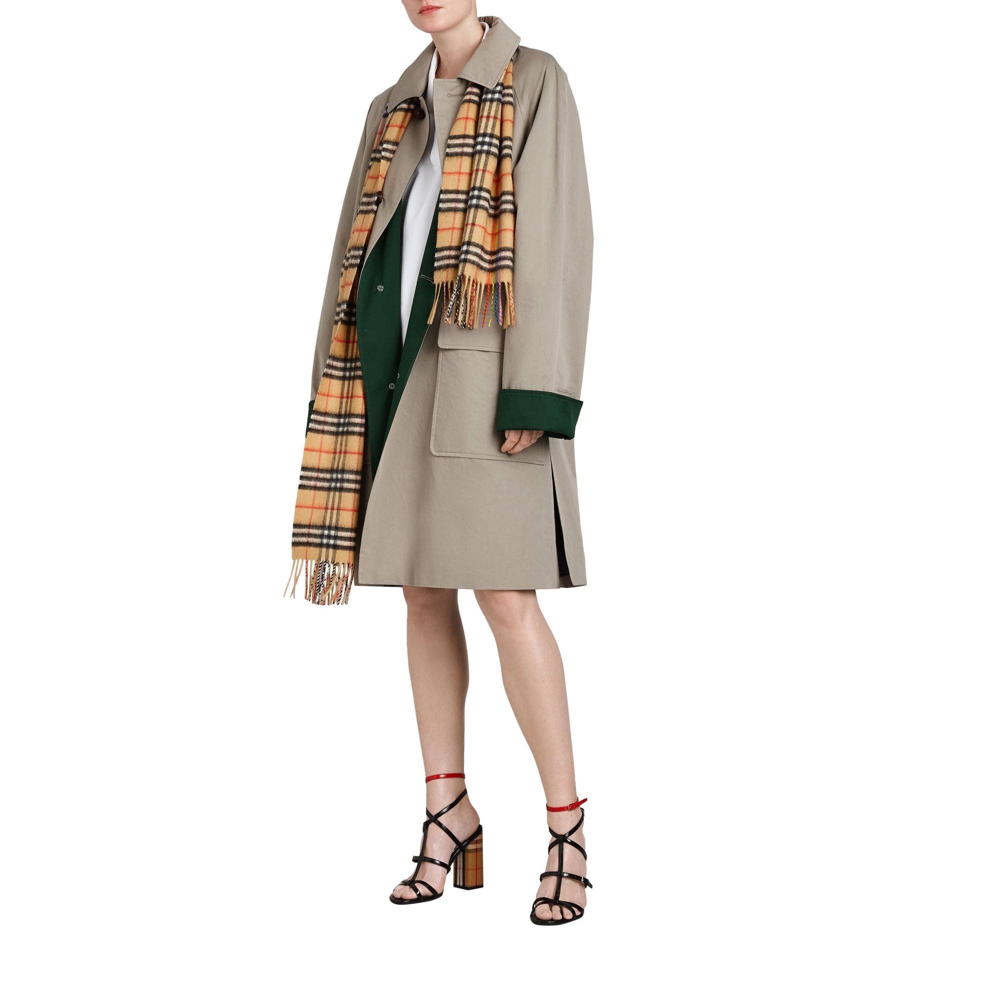 Paletot en gabardine de coton cirée revisité - Khaki