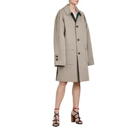 Paletot en gabardine de coton cirée revisité - Khaki