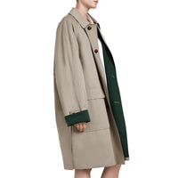 Paletot en gabardine de coton cirée revisité - Khaki