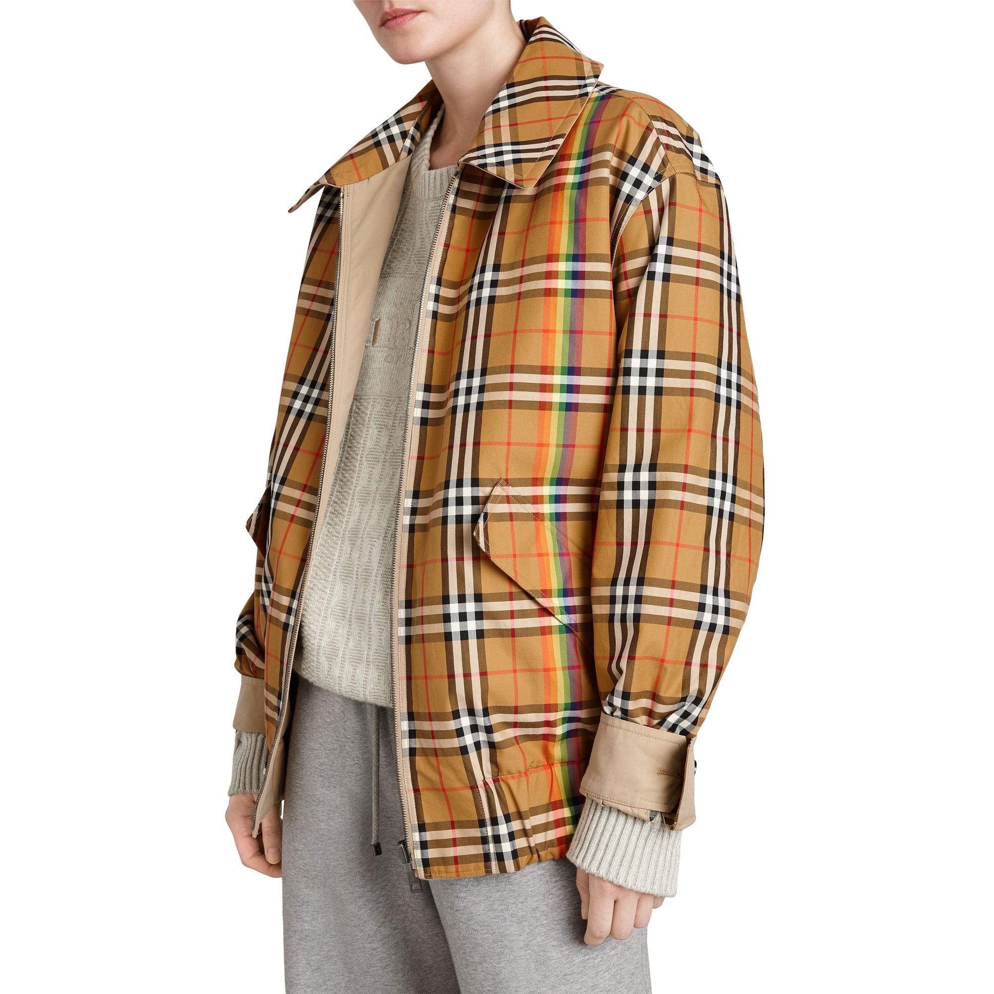 Veste Harrington à motif Rainbow Vintage check - Antique Yellow