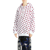 Sweat-shirt à capuche avec imprimé cœurs - Windsor Red