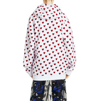 Sweat-shirt à capuche avec imprimé cœurs - Windsor Red