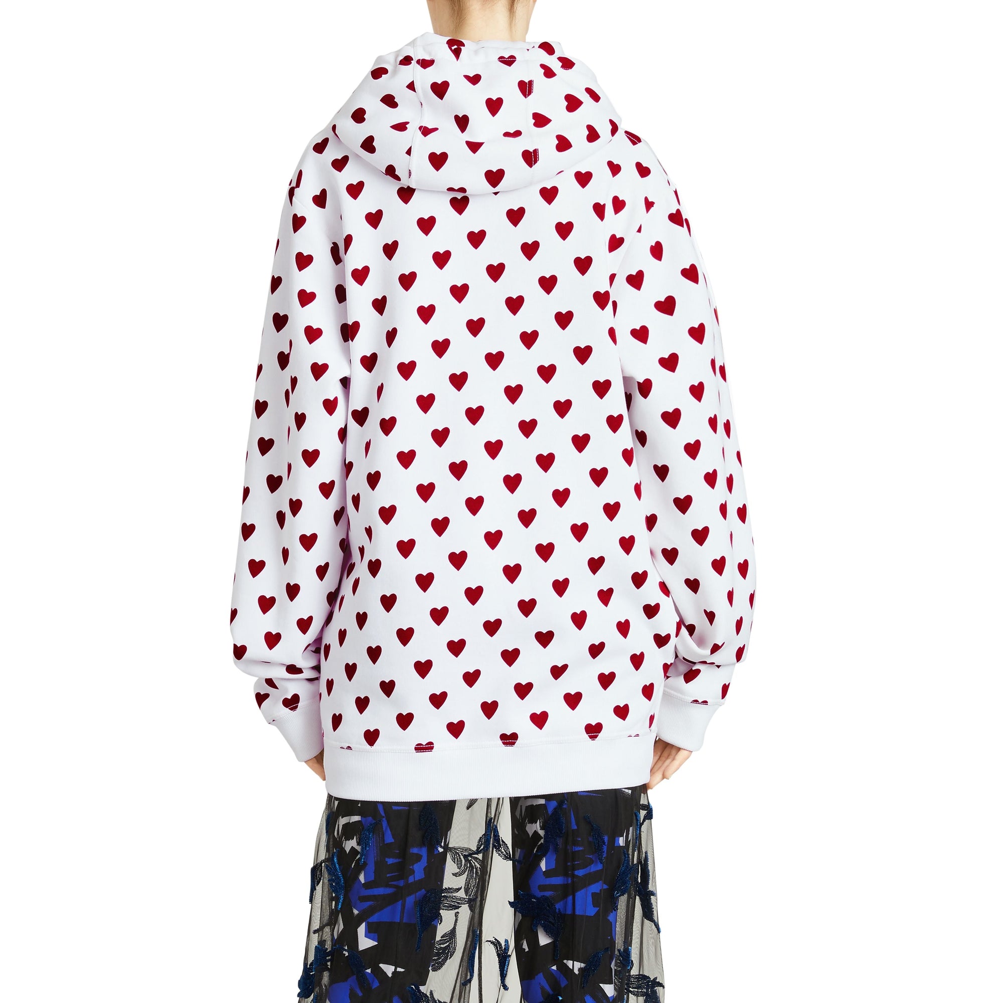 Sweat-shirt à capuche avec imprimé cœurs - Windsor Red