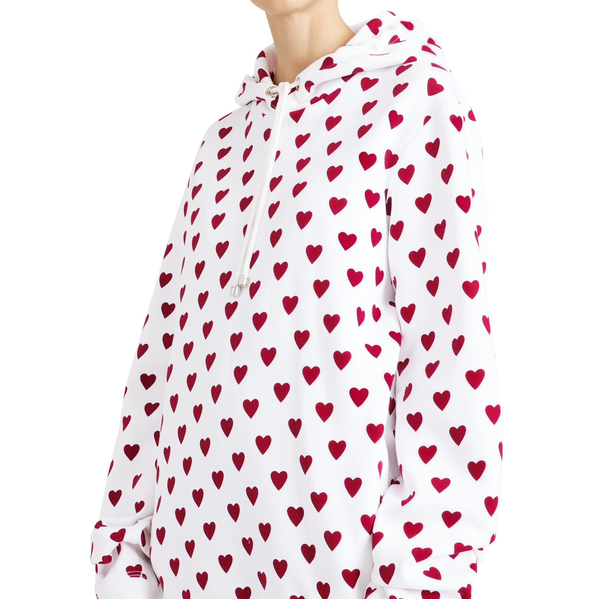 Sweat-shirt à capuche avec imprimé cœurs - Windsor Red