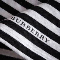 T-shirt marinière en coton avec appliqué en dentelle - Black & White