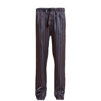 Pantalon de style pyjama en soie et coton à rayures - Navy