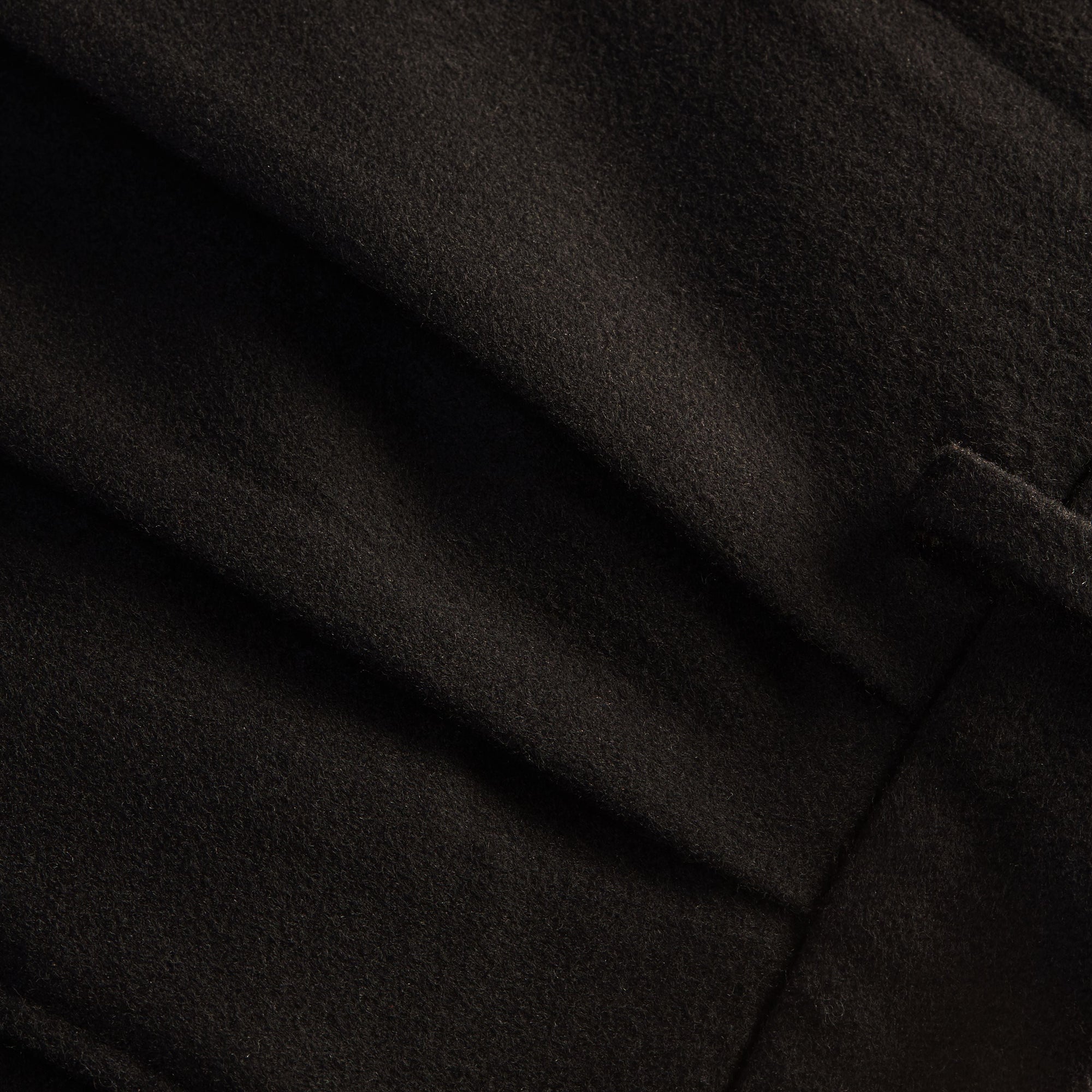 Pantalon large en laine enduite tissée en Angleterre - Navy Black