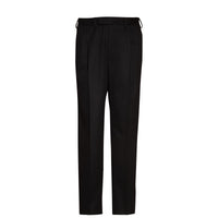 Pantalon large en laine enduite tissée en Angleterre - Navy Black