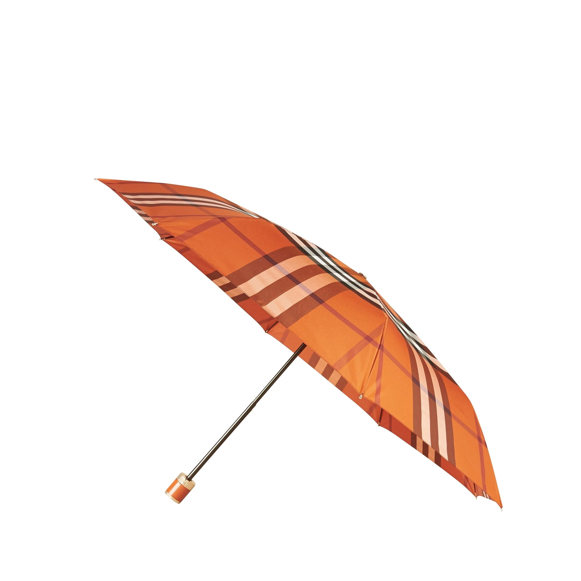 Parapluie télescopique à motif check - Burnt Orange