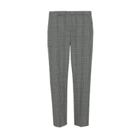 Pantalon droit en laine à motif check Prince de Galles - Mist Green