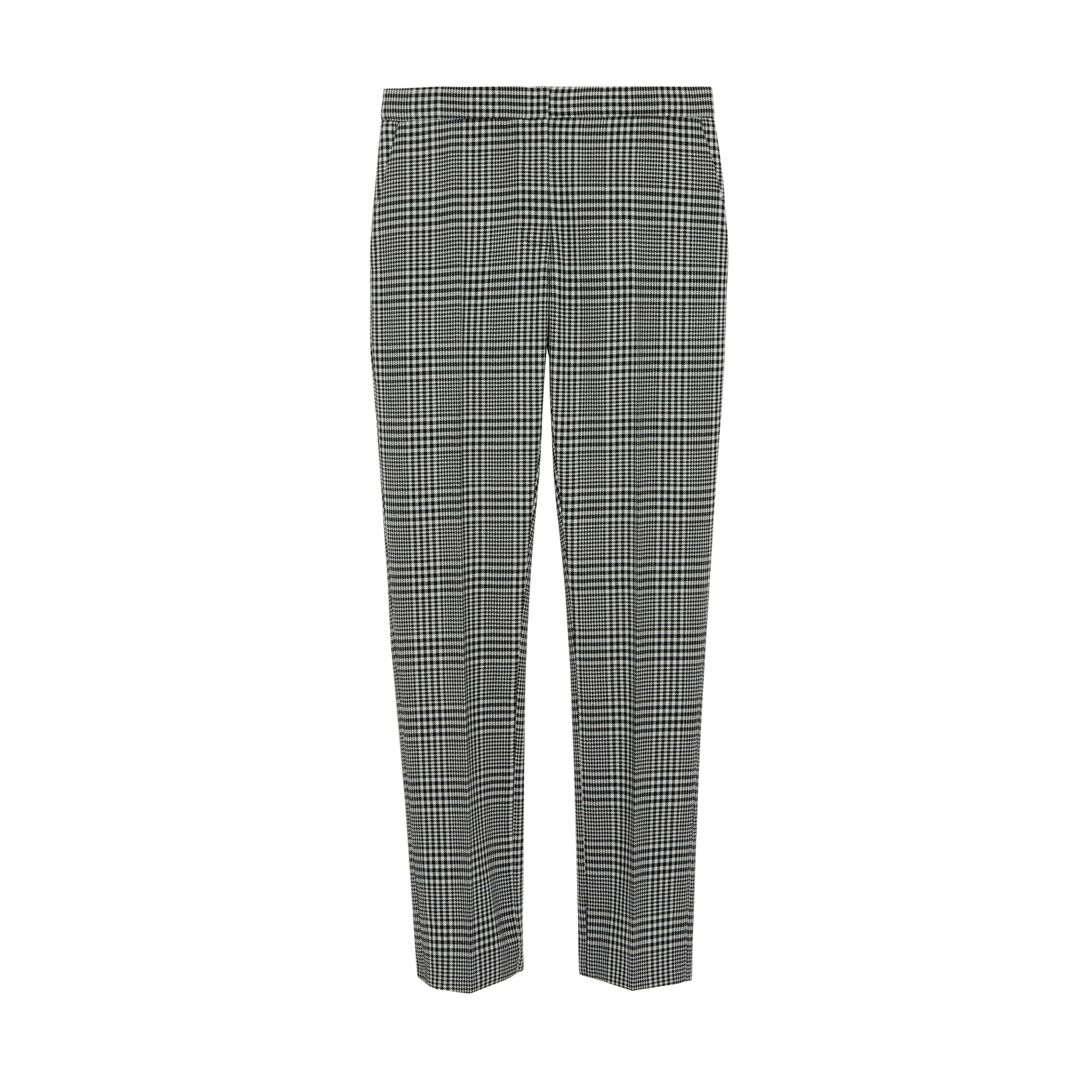 Pantalon droit en laine à motif check Prince de Galles - Mist Green