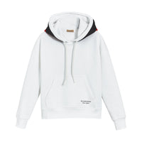 Sweat-shirt à capuche en jersey rayé - White