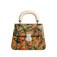 Sac à main DK88 moyen à imprimé Splash - Ochre Yellow