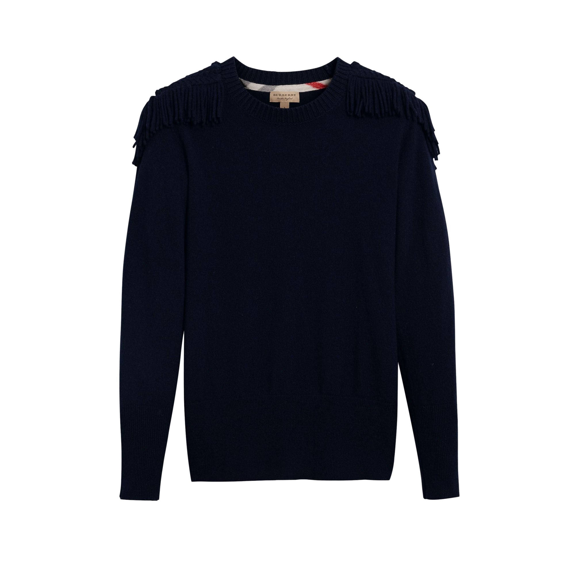 Pull en laine et cachemire avec galons militaires - Navy