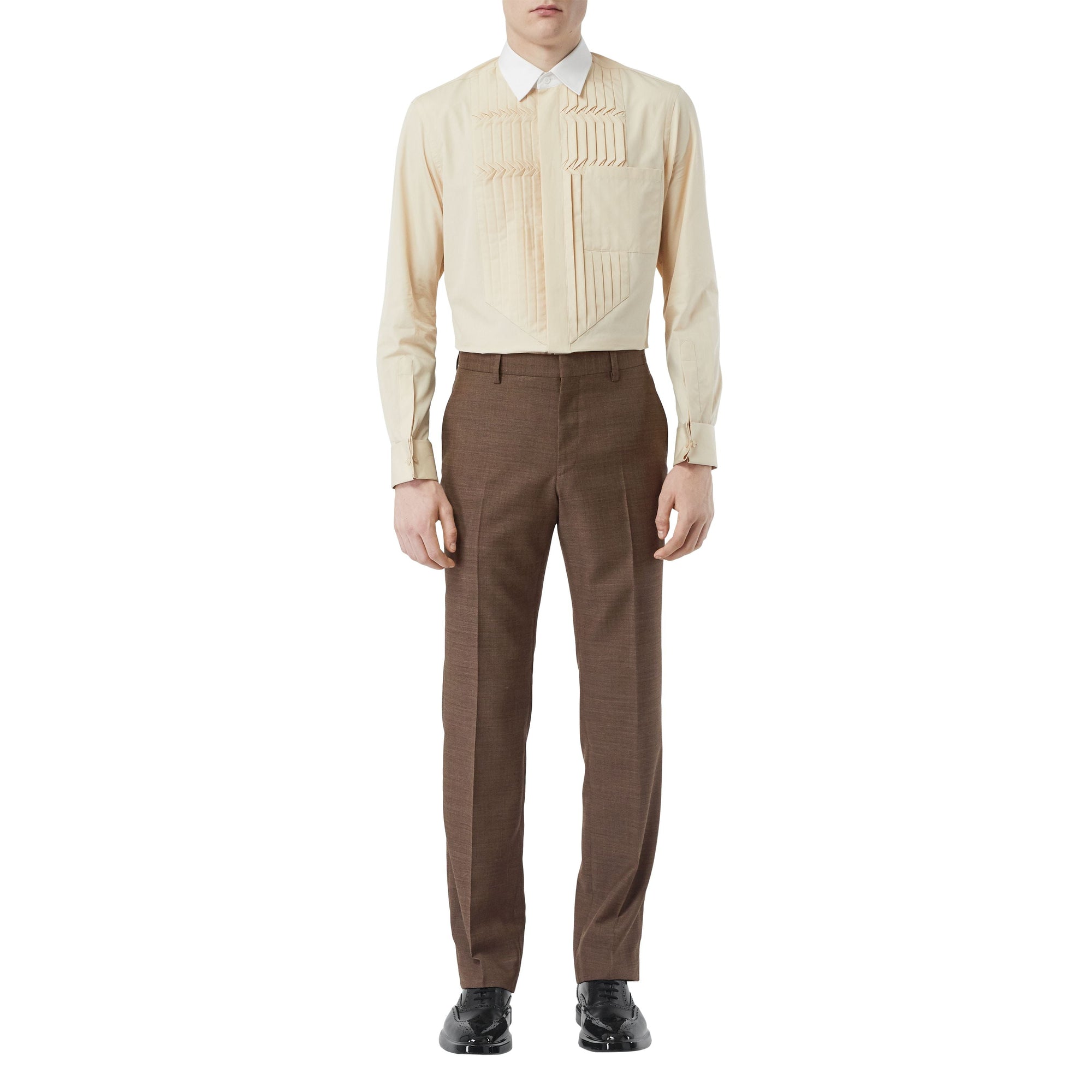 Pantalon de costume en laine peau de requin - Deep Brown