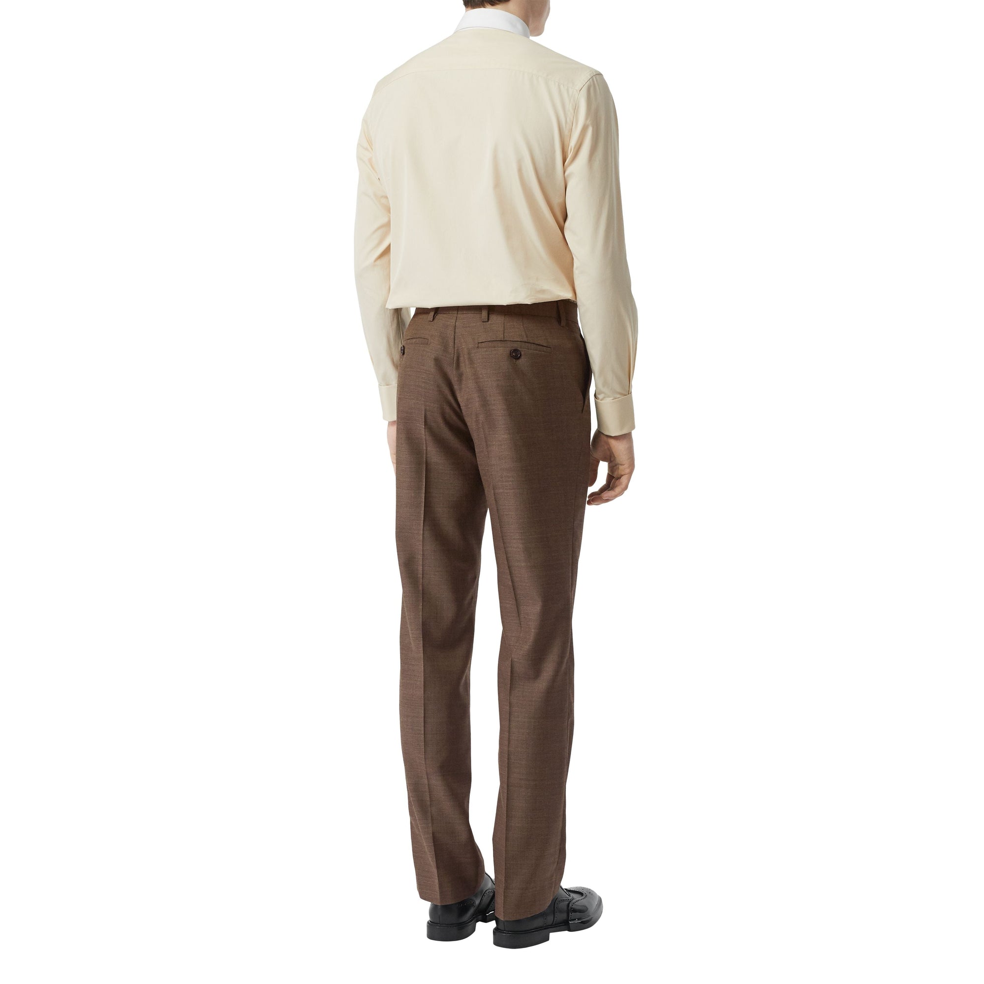 Pantalon de costume en laine peau de requin - Deep Brown