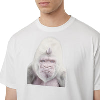 T-shirt en coton avec imprimé gorille - Optic White