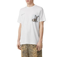T-shirt oversize en coton à imprimé montage - Optic White