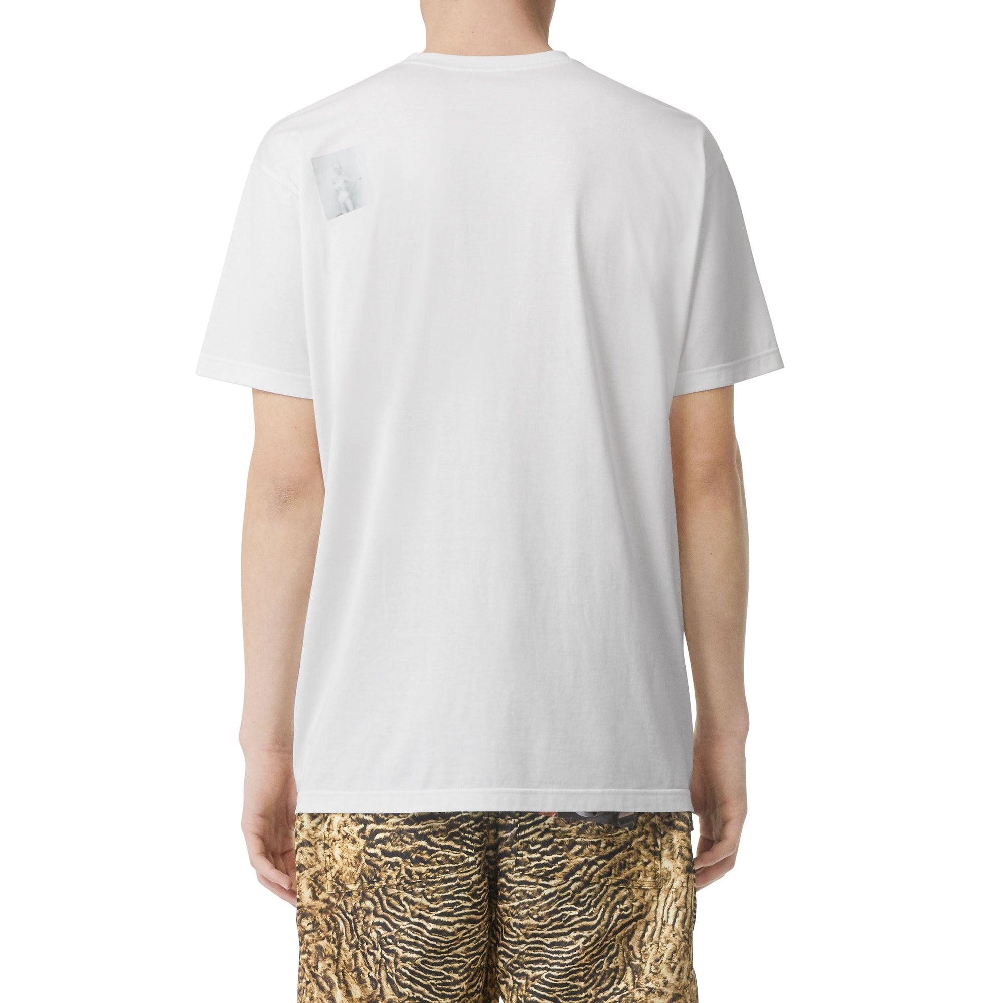T-shirt oversize en coton à imprimé montage - Optic White