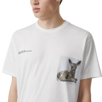 T-shirt oversize en coton à imprimé montage - Optic White