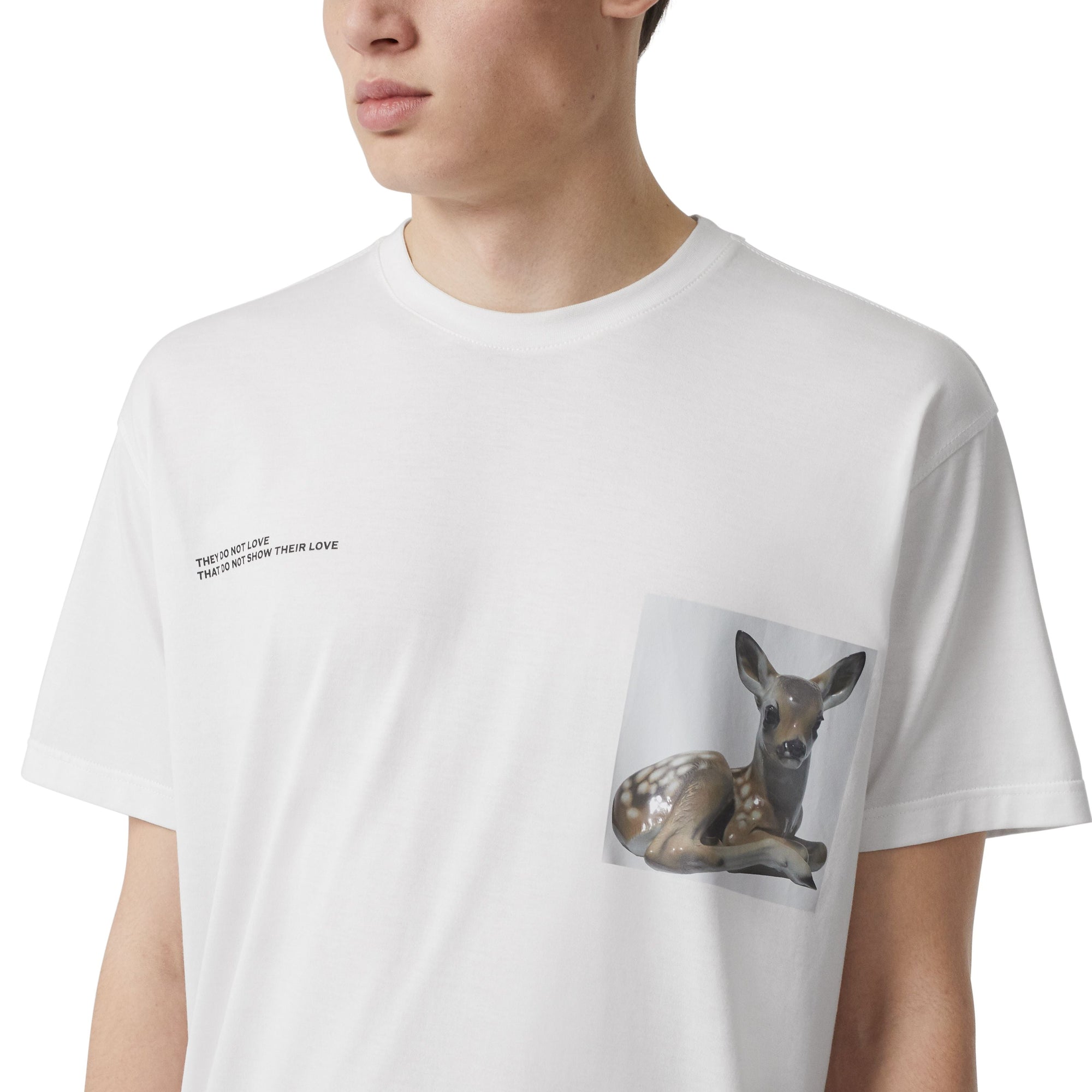 T-shirt oversize en coton à imprimé montage - Optic White