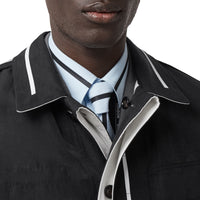 Veste utilitaire en lin technique rayée réversible - Black