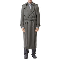 Trench en cachemire et soie avec poches cargo - Cloud Grey
