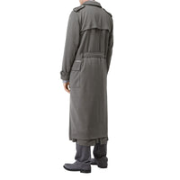 Trench en cachemire et soie avec poches cargo - Cloud Grey
