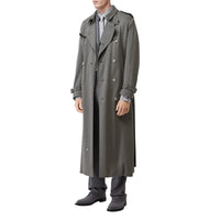 Trench en cachemire et soie avec poches cargo - Cloud Grey