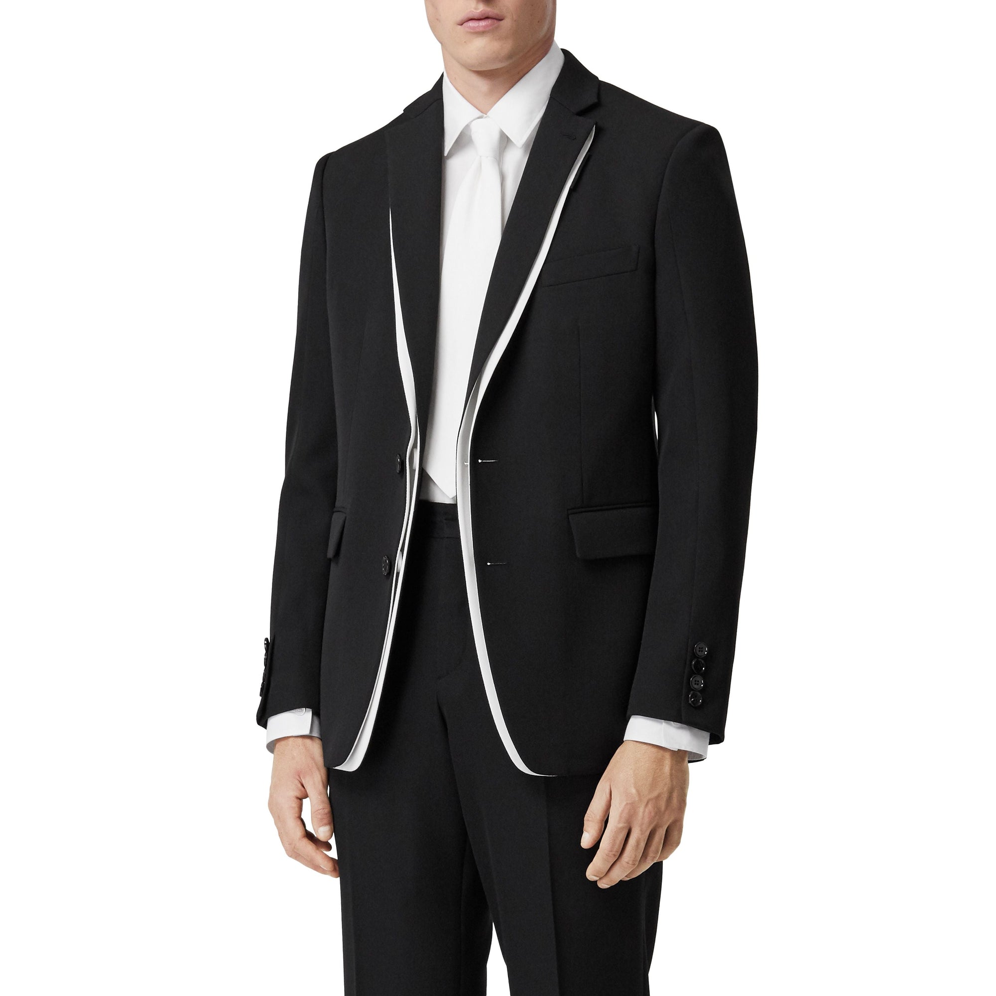 Veste de costume en laine à double fermeture - Black