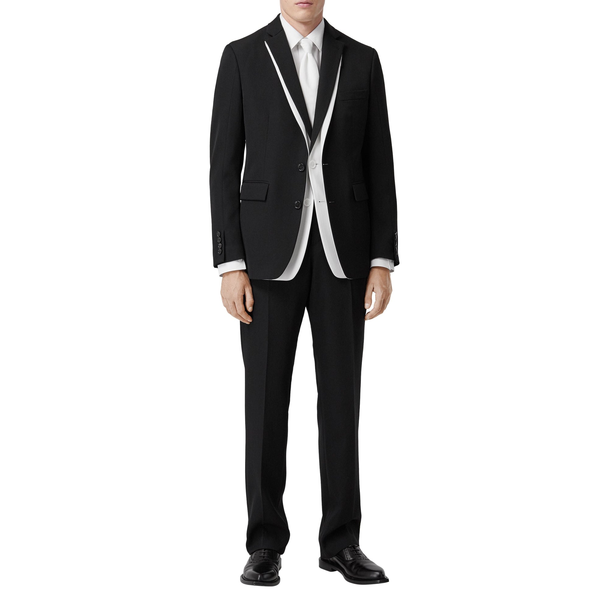 Veste de costume en laine à double fermeture - Black