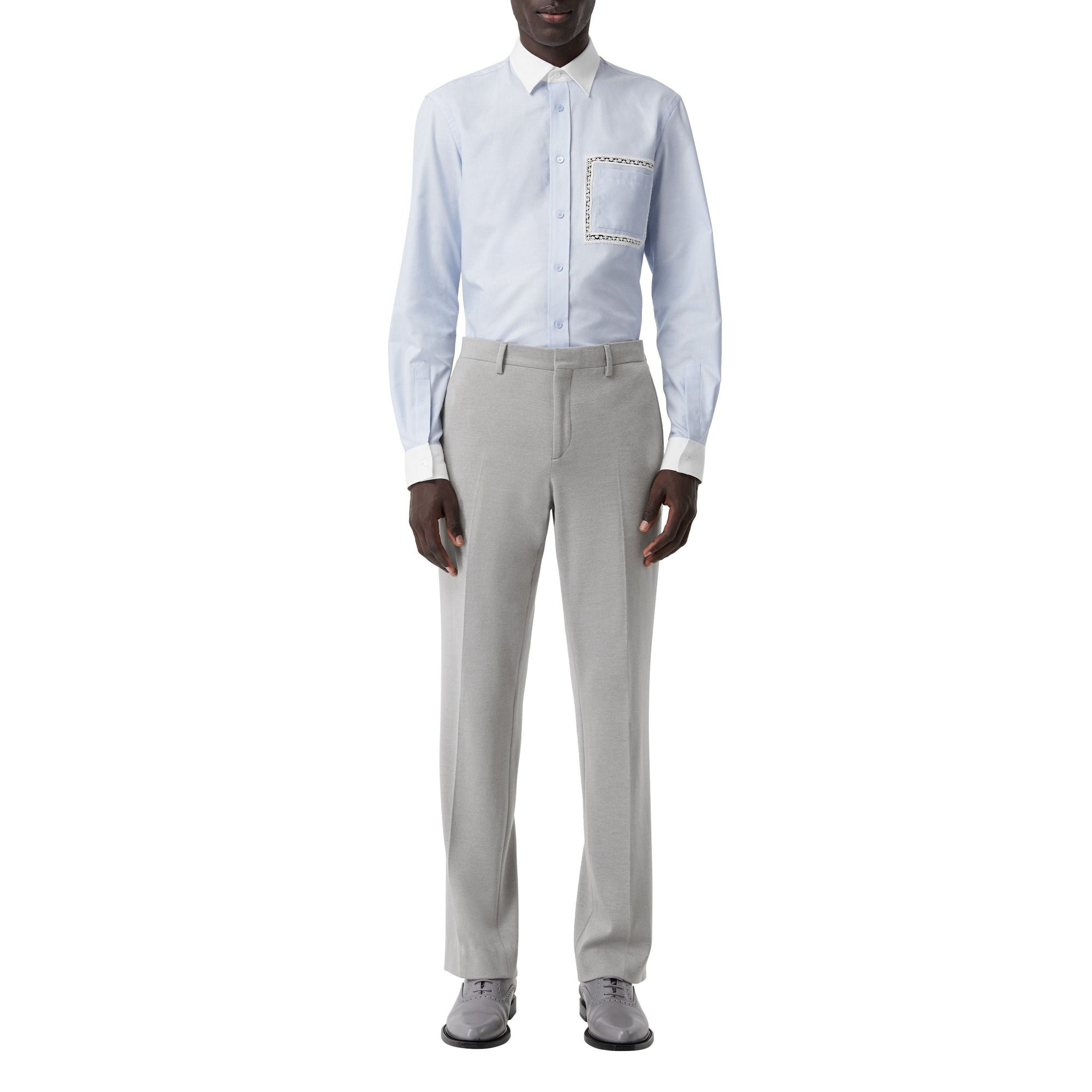 Pantalon de costume en jersey de cachemire et soie - Light Pebble Grey