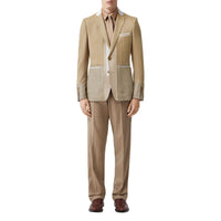 Veste de costume en laine cachemire et lin - Pecan Melange