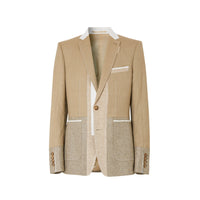 Veste de costume en laine cachemire et lin - Pecan Melange