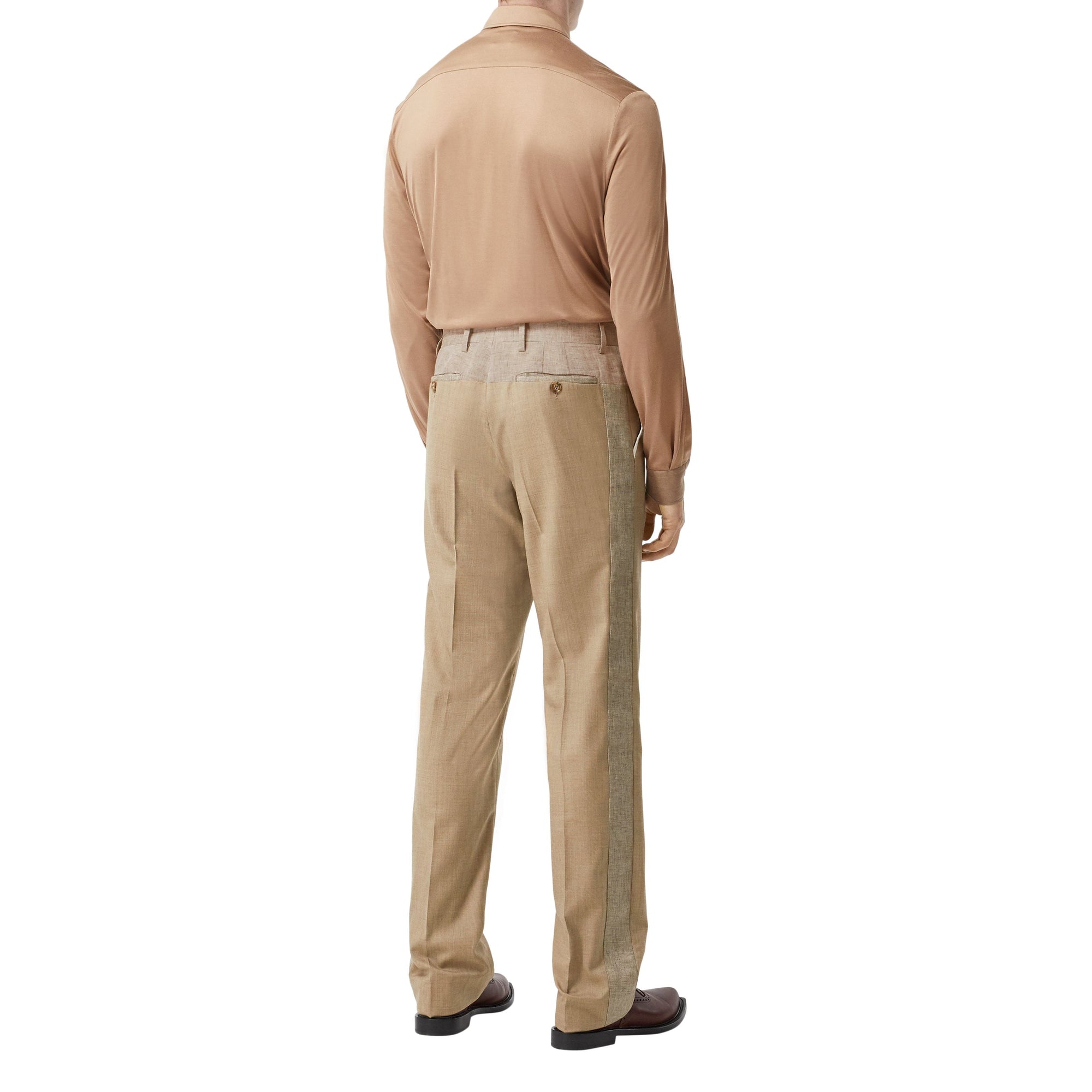 Pantalon de costume en laine cachemire et lin - Pecan Melange