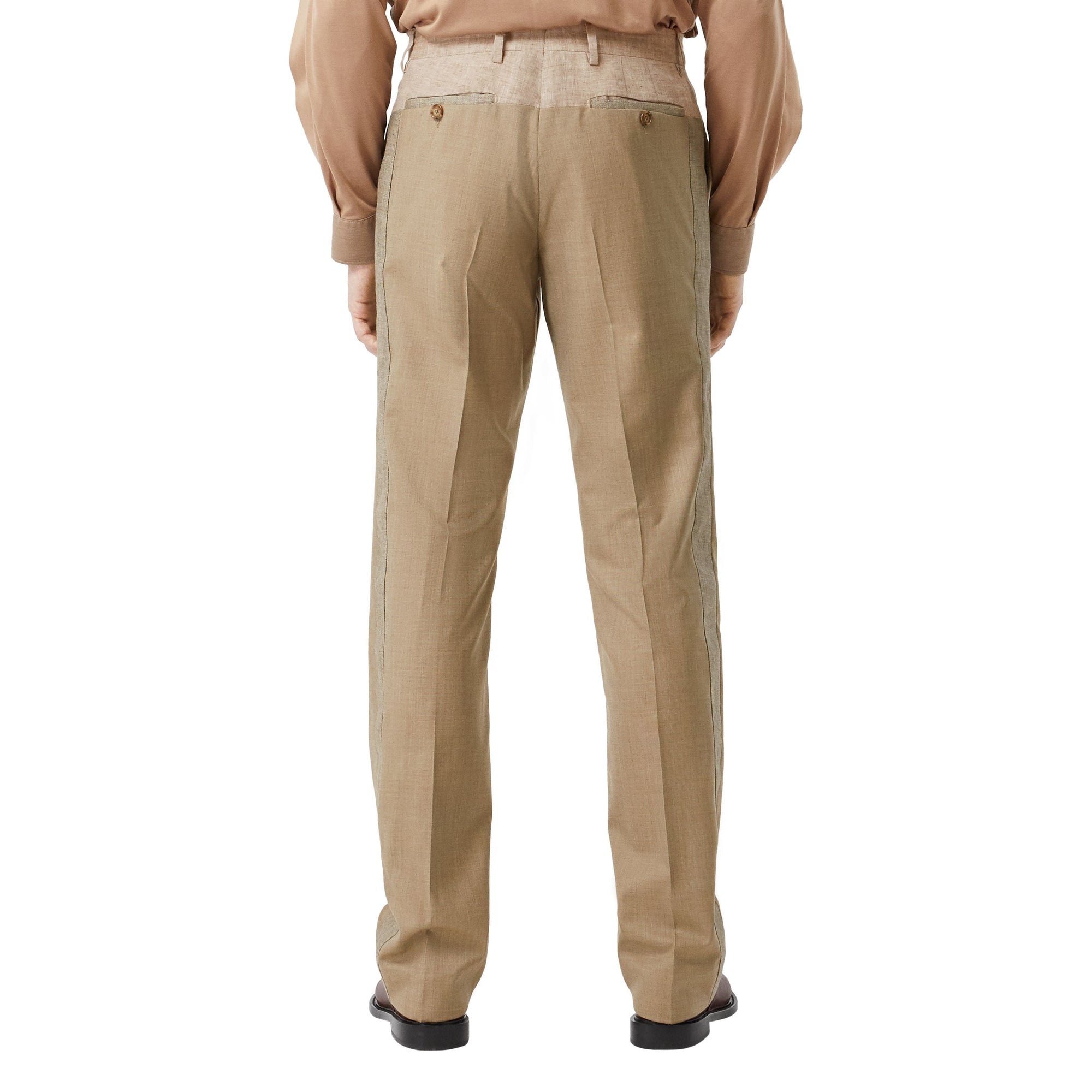Pantalon de costume en laine cachemire et lin - Pecan Melange