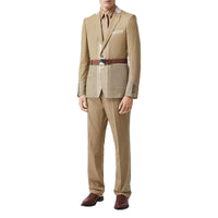 Pantalon de costume en laine cachemire et lin - Pecan Melange