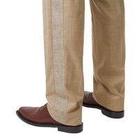Pantalon de costume en laine cachemire et lin - Pecan Melange