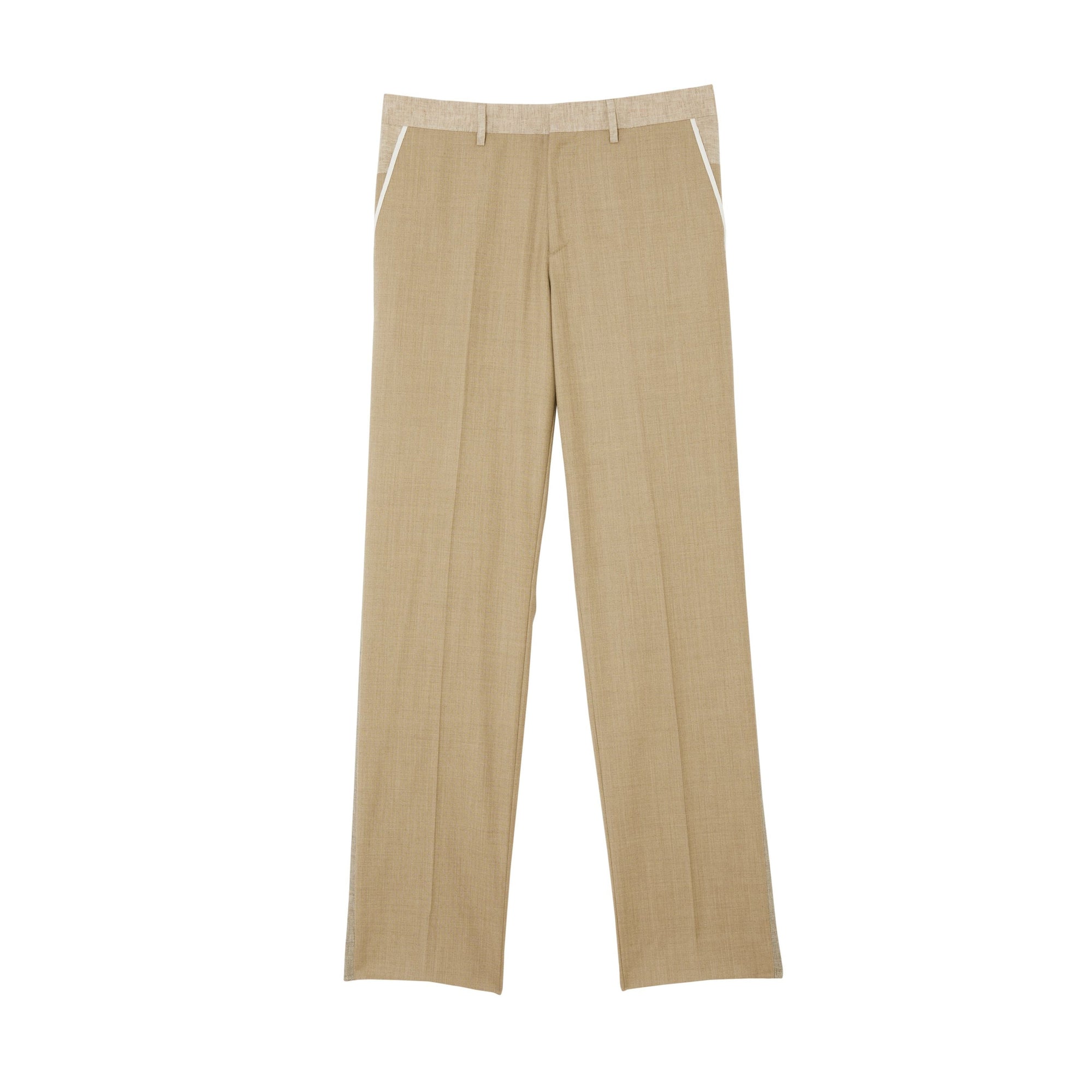 Pantalon de costume en laine cachemire et lin - Pecan Melange