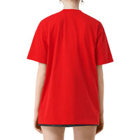 T-shirt oversize en coton à imprimé daim - Bright Red