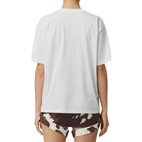 T-shirt oversize en coton à imprimé montage - White