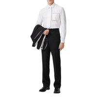 Chemise Oxford en popeline de coton avec dentelle - Optic White
