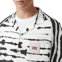 Chemise en sergé à imprimé aquarelle avec cape - Monochrome