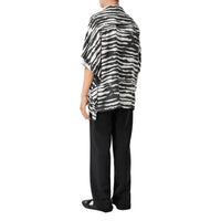 Chemise en sergé à imprimé aquarelle avec cape - Monochrome