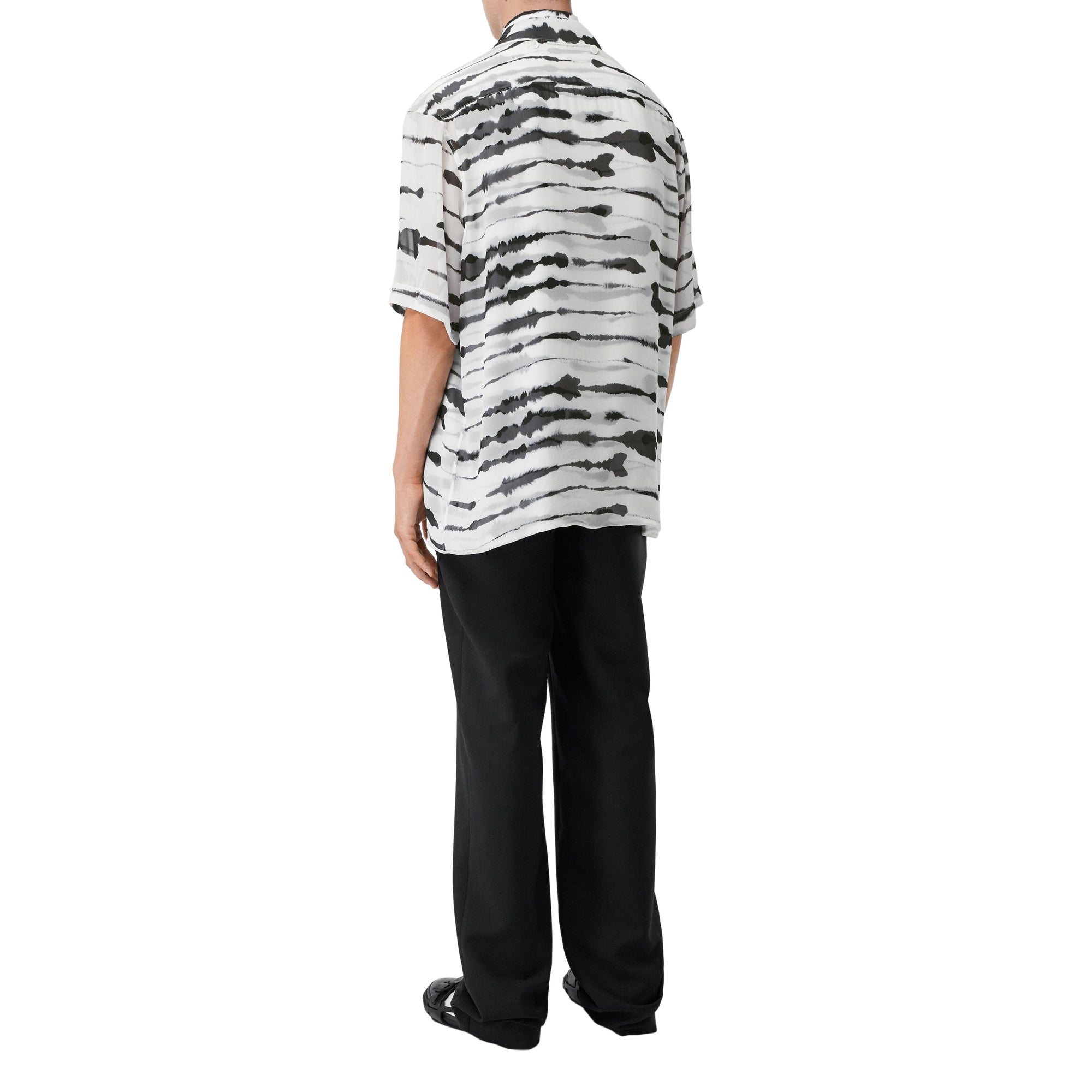 Chemise en sergé à imprimé en soie - Monochrome