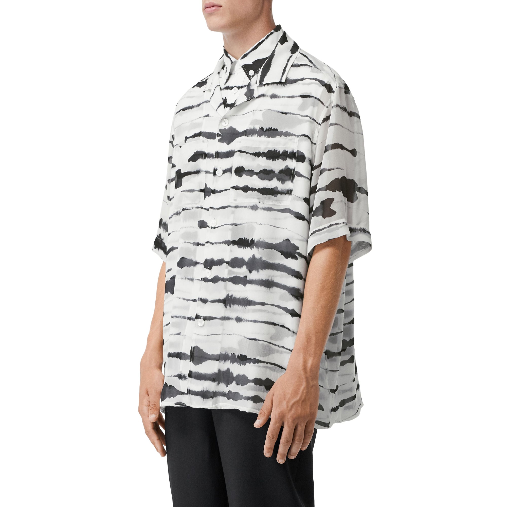 Chemise en sergé à imprimé en soie - Monochrome