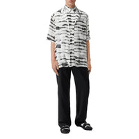 Chemise en sergé à imprimé en soie - Monochrome